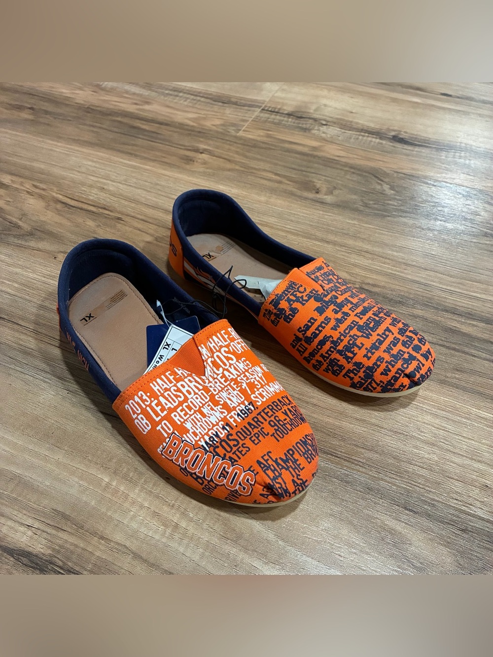 New Denver Broncos slip on slide shoes